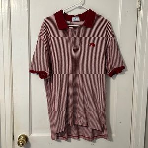 Southern Tide XL Red/ Crimson & White Stripe “Roll Tide!” Polo shirt